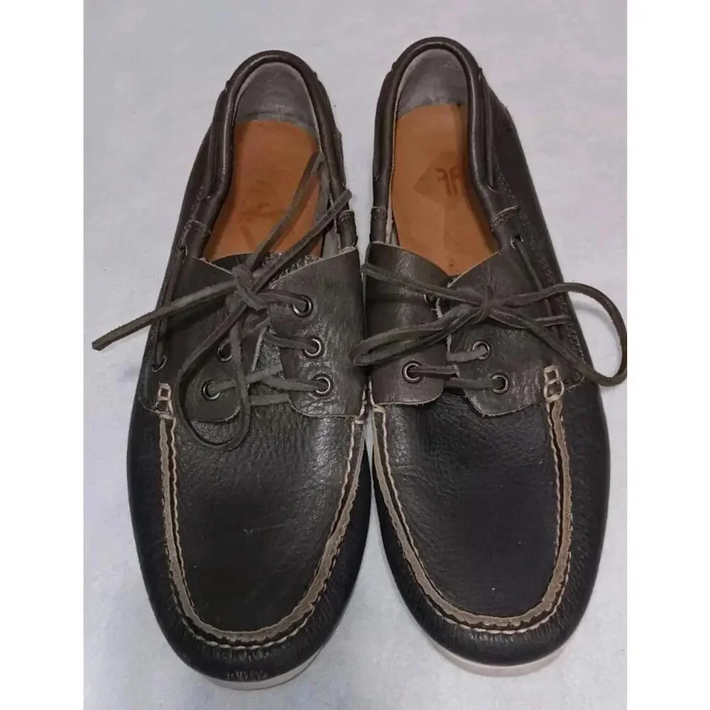 Frye Sully Boat Leather Loafers Mens Size 11.5 Bluesish Grey Gray Color